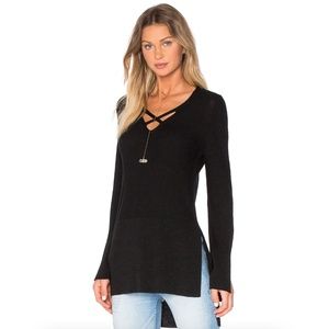 FREE PEOPLE CRISS CROSS TOP BLACK SIZE M